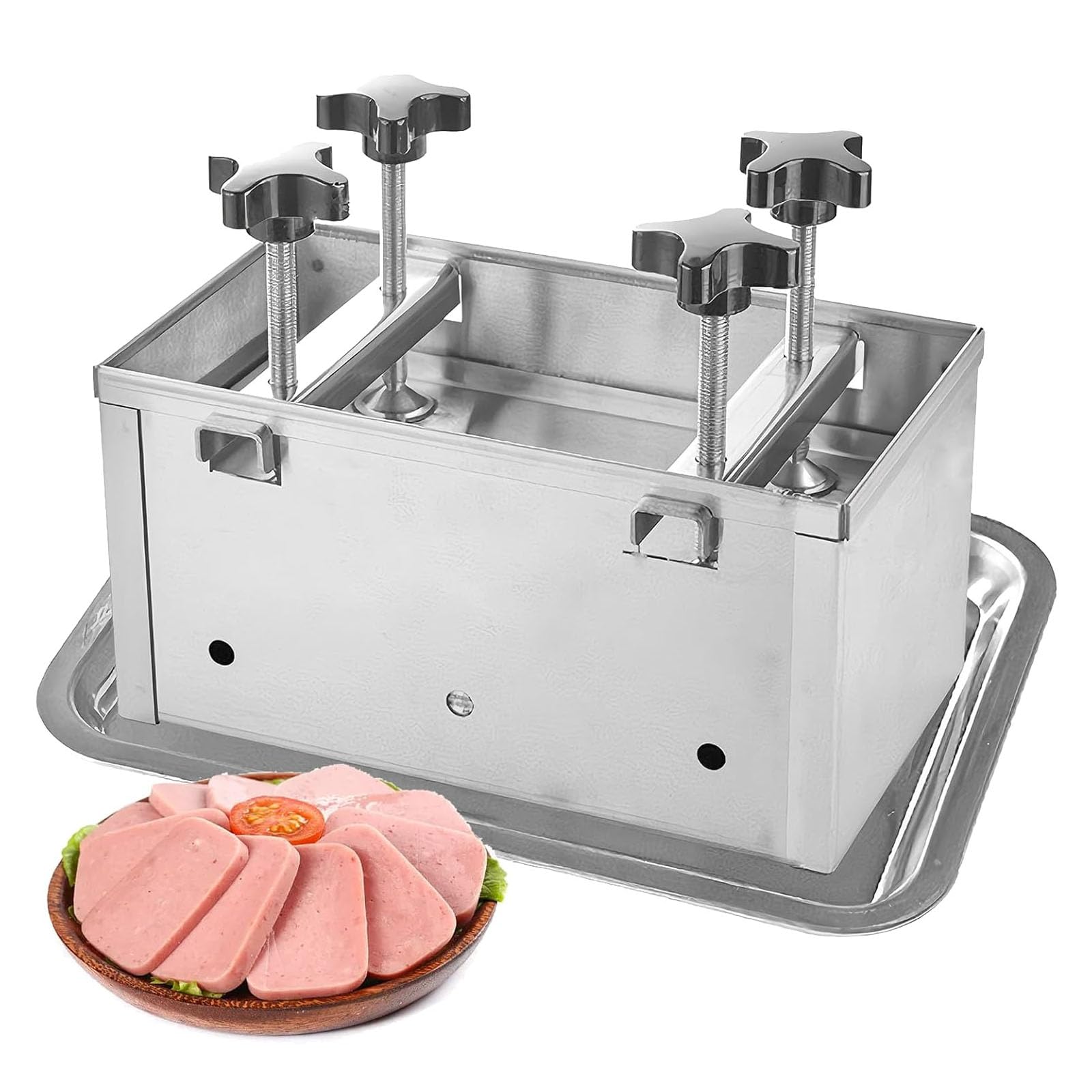 ZHJOPP 3kg Stainless Steel Meat Press Tool with Twin-Screw Pressurization for Burgers and Sandwiches