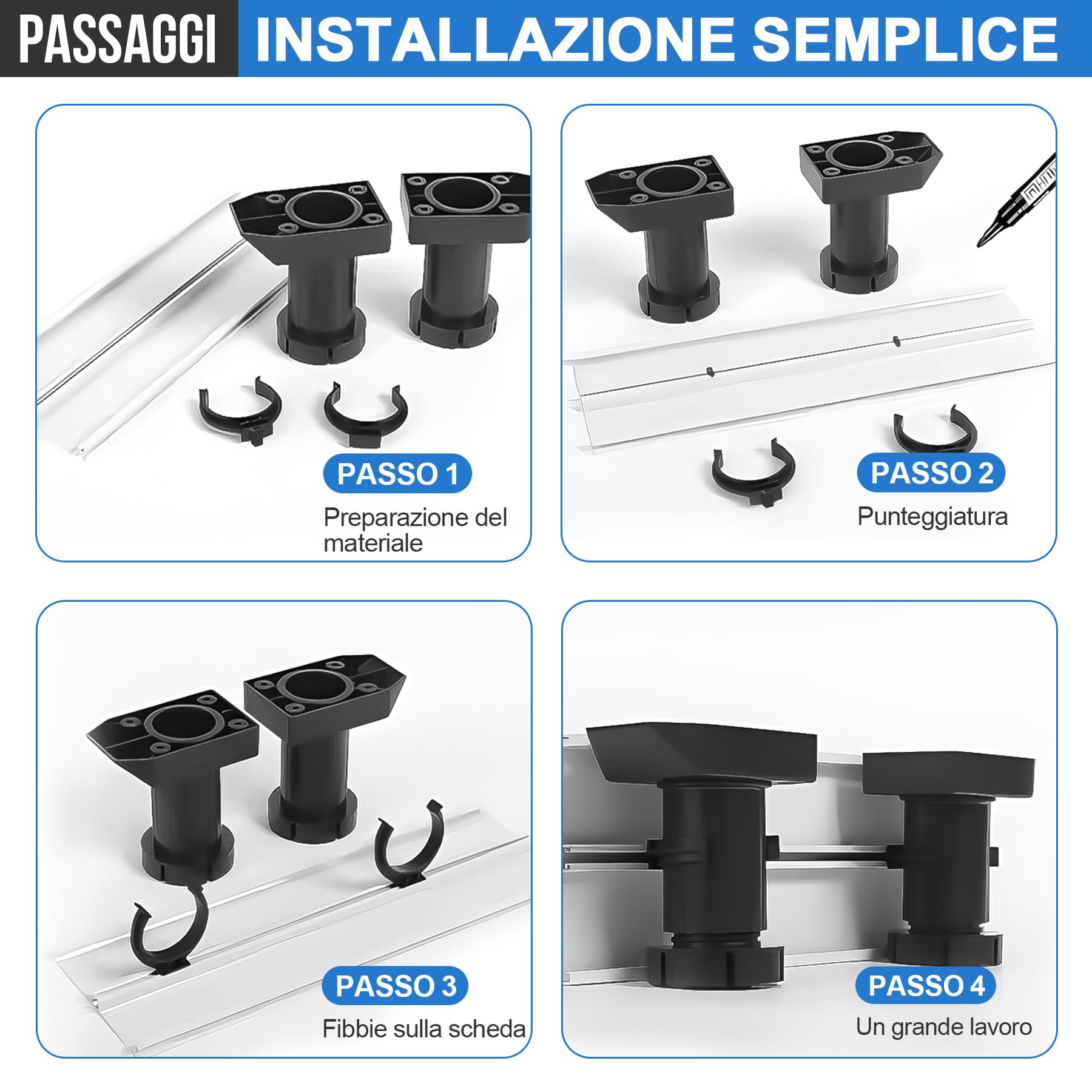 40 Pezzi Ganci per Zoccolo Cucina da 27 mm, Clip Universali in ABS per Battiscopa e Zoccolini, Compatibili con Piedini Regolabili 27–33 mm, Facili da Installare, Ricambi per Mobili Cucina