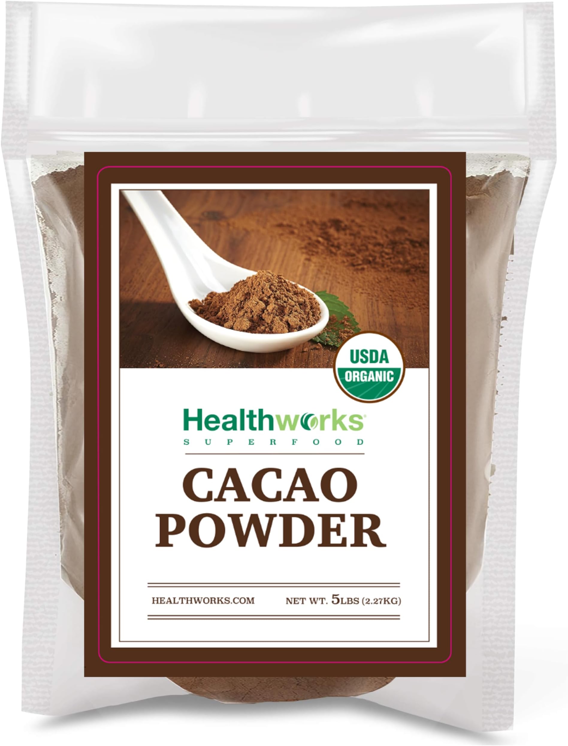 - Organic Cacao Powder - 80 Oz / 5 Lb - Cocoa Chocolate Substitute - Rich Chocolate Flavour - Sugar-Free, Keto, Vegan & Non-GMO - Peruvian Bean/Nut Origin - Antioxidant Superfood - Packaging May Vary