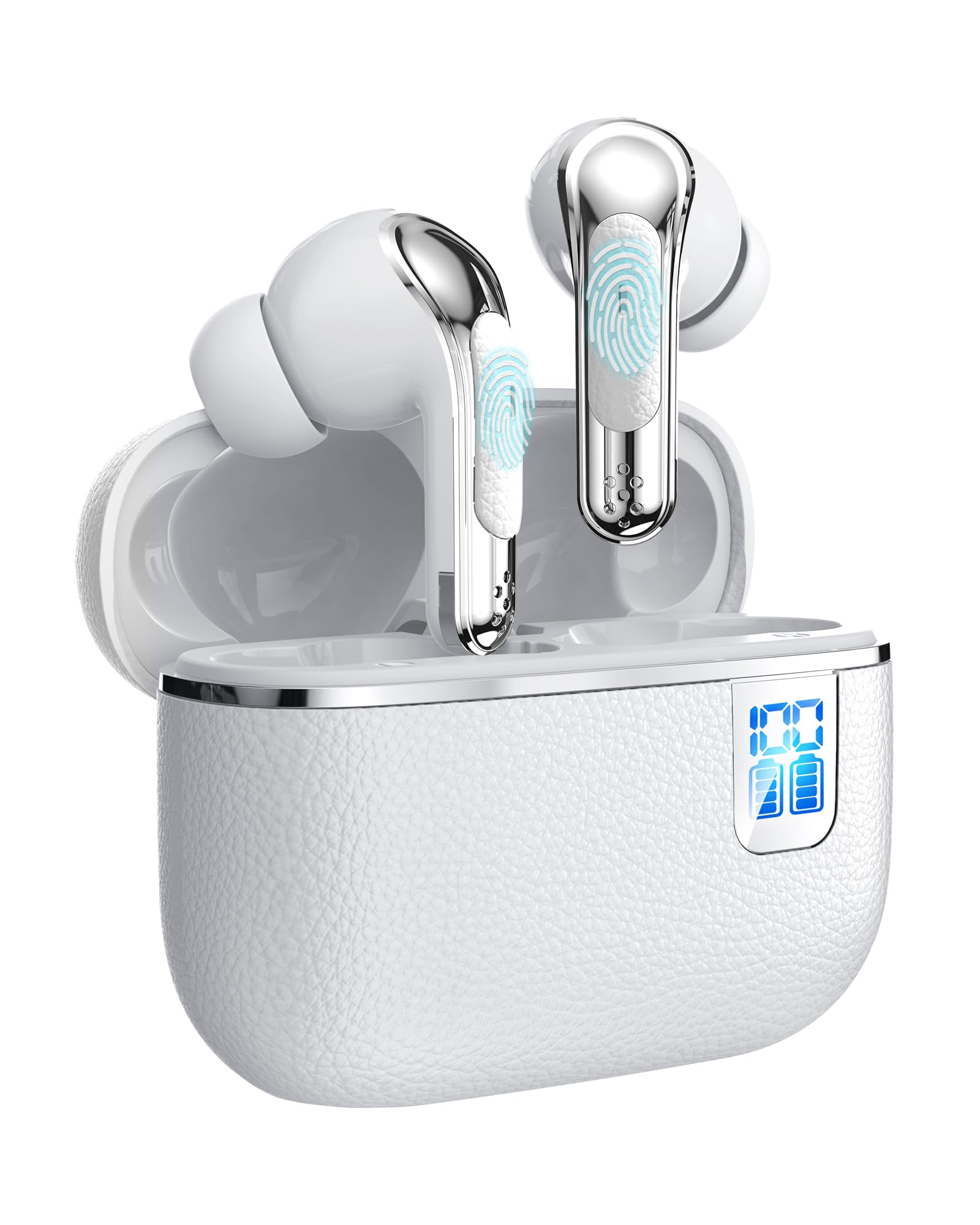 【2026年新定番・最大60時間再生】 ワイヤレスイヤホン イヤホン Bluetooth 6.0 IPX7防水 Hi-Fi 低遅延 AAC/SBC対応 大容量バッテリー 自動ペアリング レザー調充電ケース 片耳・両耳対応 タッチ操作 通勤 通学 スポーツ WEB会議 IOS/Android/PC 広い互換性