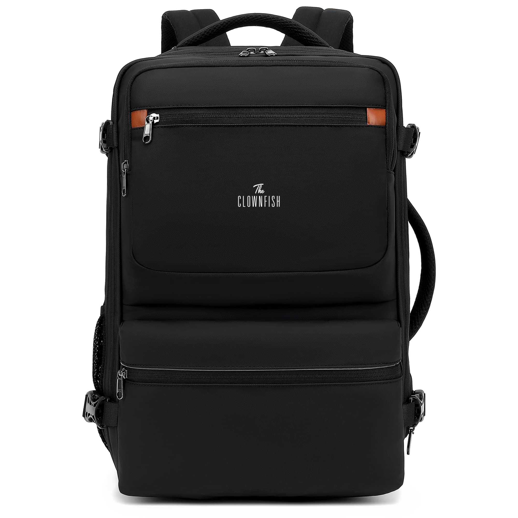 THE CLOWNFISH Aiden Water Resistant Polyester Expandable Capacity 17.3 Inch Convertible Laptop Messenger Bag Laptop Backpack With Usb Port (Jet Black) (B0BSFLQ1PB) Amazon Price History, Amazon Price Tracker