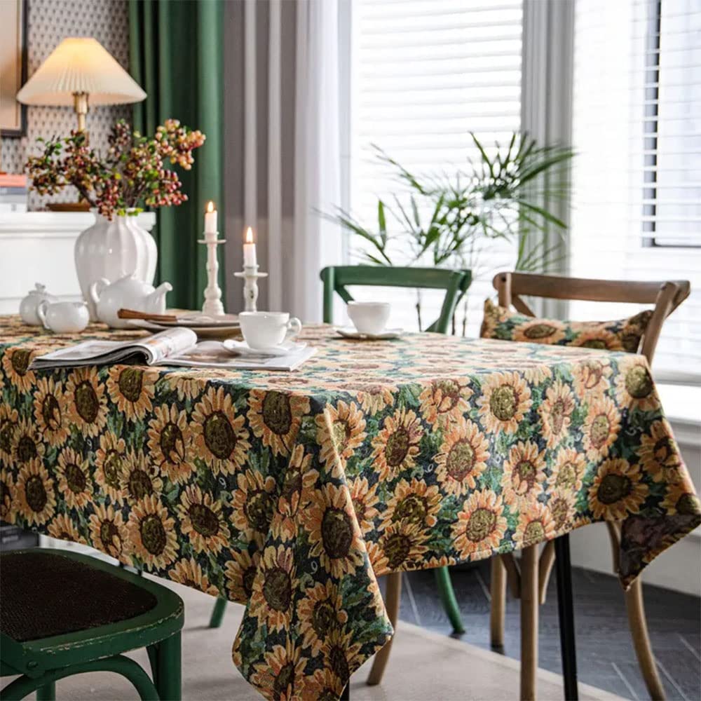 Nappe motif tournesol de qualité supérieure effet peinture à l'huile