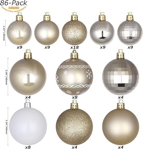 Miniatura 3 de Juego de bolas de Navidad de Sea Team, inastillables, decorativas, para colgar, con paquete de regalo de mano reutilizable para decoración navideña