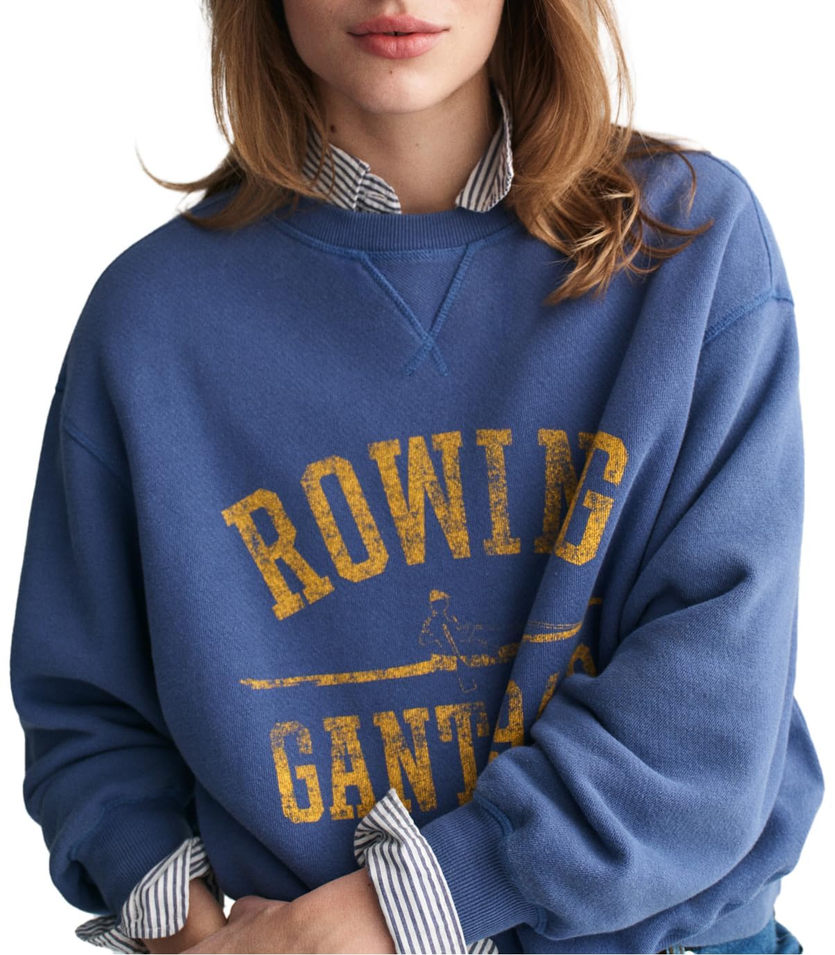 GANT Felpa con Scollo A C Maglia di Tuta Donna