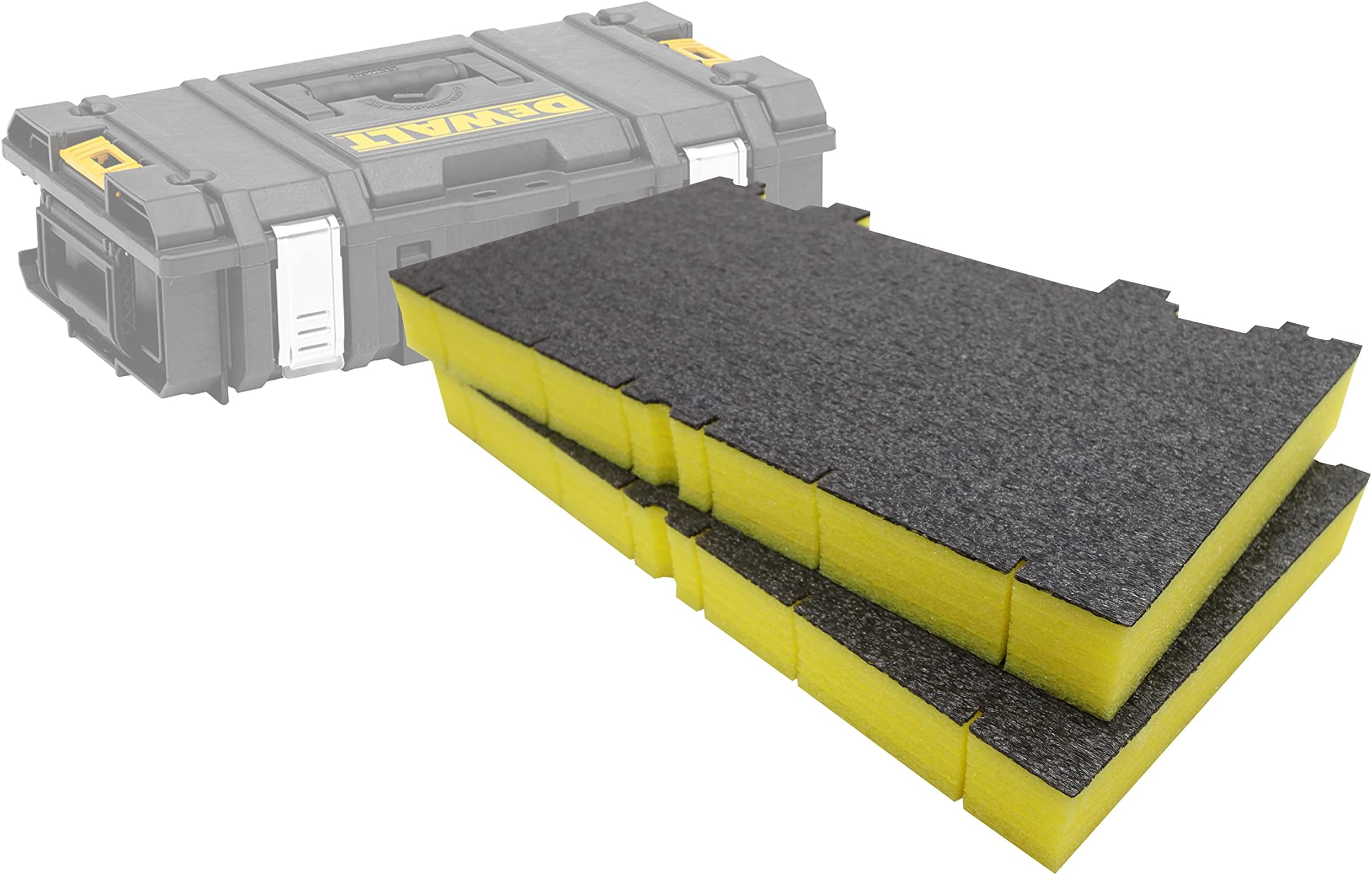 Shadow Foam Inserts – Toughsystem DS150 Insert [Yellow 50mm Twin Pack] Customisable Foam for DeWalt Toughsystem Toolboxes | Ideal for Lean, 5S, Kaizen & Custom Organisers