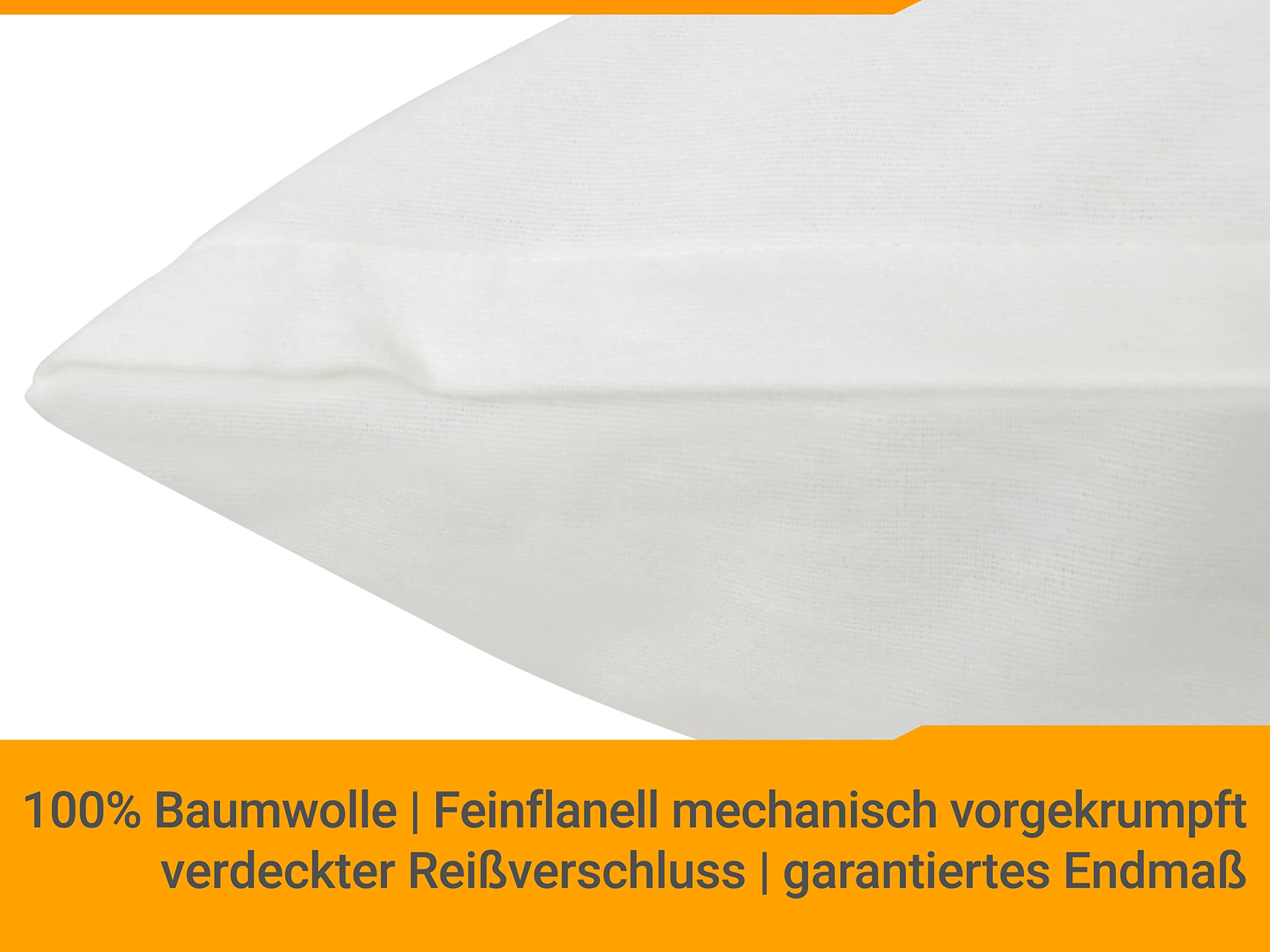 Dormisette Kissenschutzbezüge aus Feinflanell in Markenqualität Made in Germany 886.1145, 80 x 80 cm