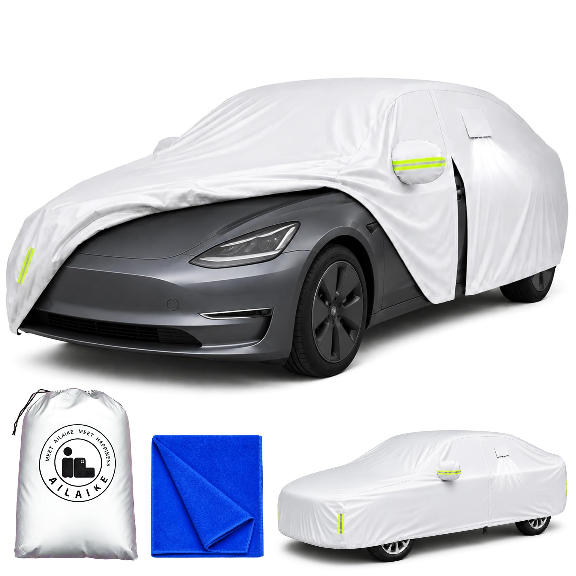 Car Cover Waterproof All Weather Custom Fit for Model 3.