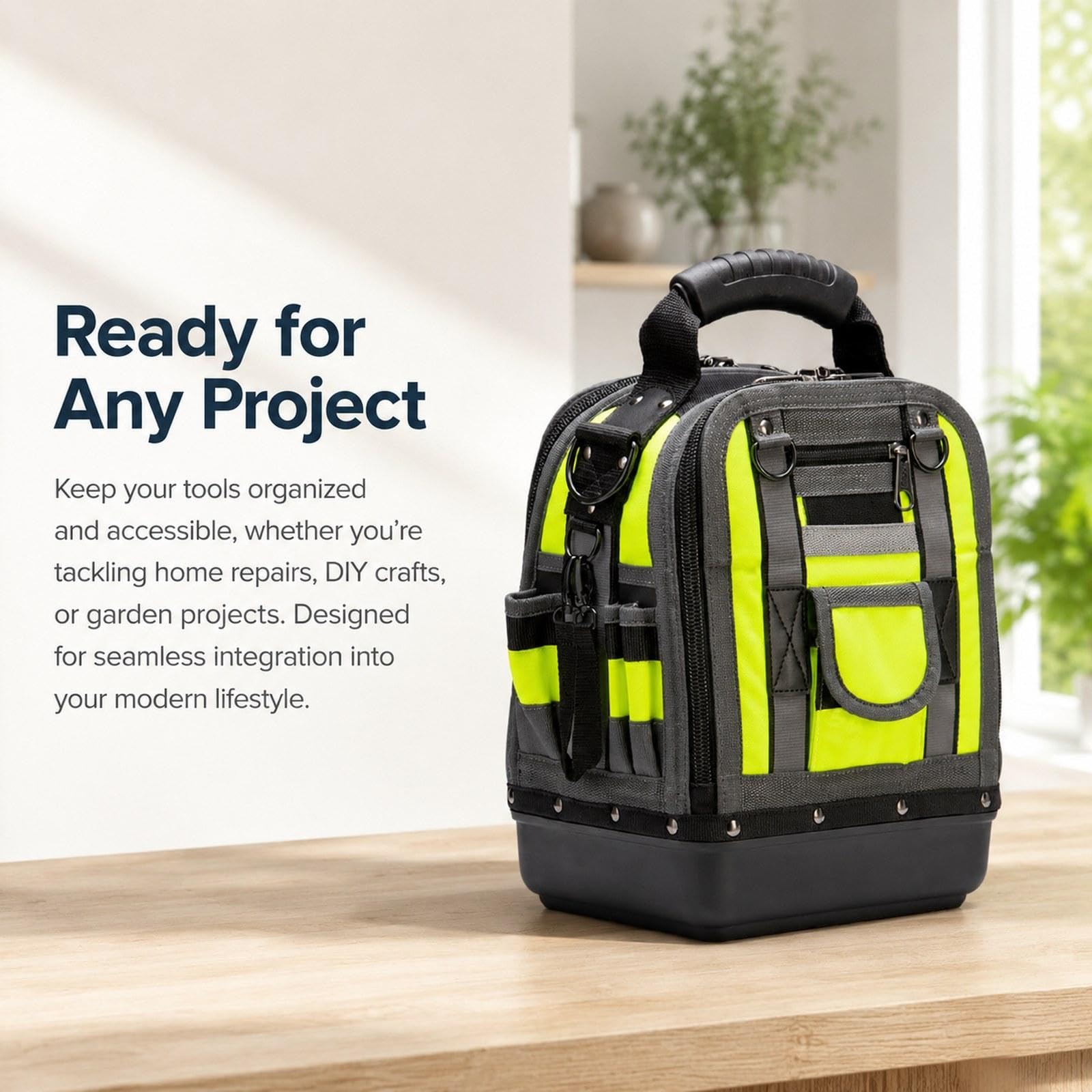 Generic Bolsa de Herramientas Portátil Resistente Al Agua Y Rayones Incluye Cremallera Reforzada Correa para Hombro Y Asa Ergonómica para Fácil Movilidad, Verde