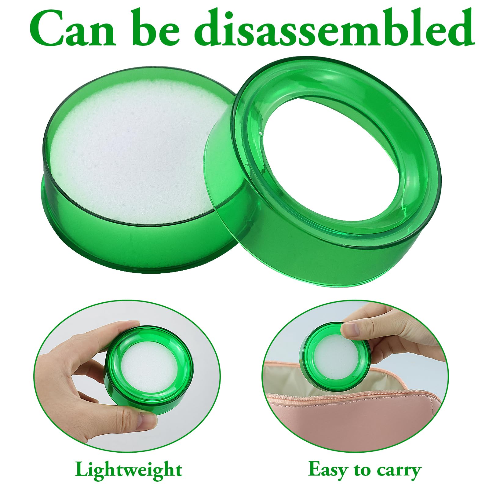 Almohadillas de esponja para dedos, humectantes de dedos de colores, funda redonda