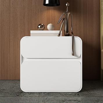 Modern minimalist bedroom solid wood bedside table with storage drawers, white bedroom bedside table, chest of drawers, wooden bedside table, storage cabinet, bedroom side table, small bedside table