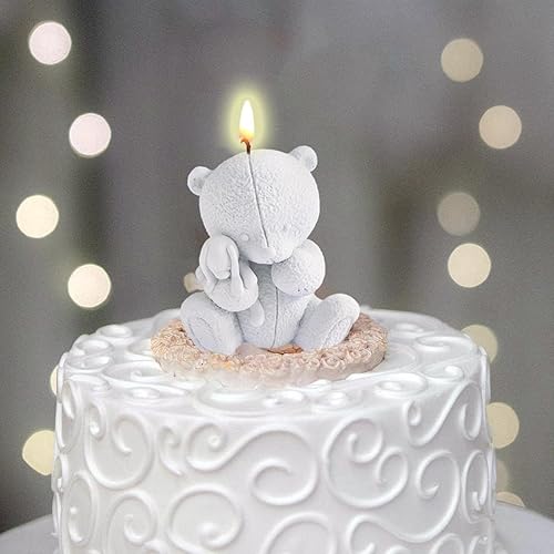 Miniatura 2 de Naysku Molde de silicona para velas de oso 3D molde de jabón de oso encantador molde de resina de oso para bricolaje hecho a mano velas de jabón