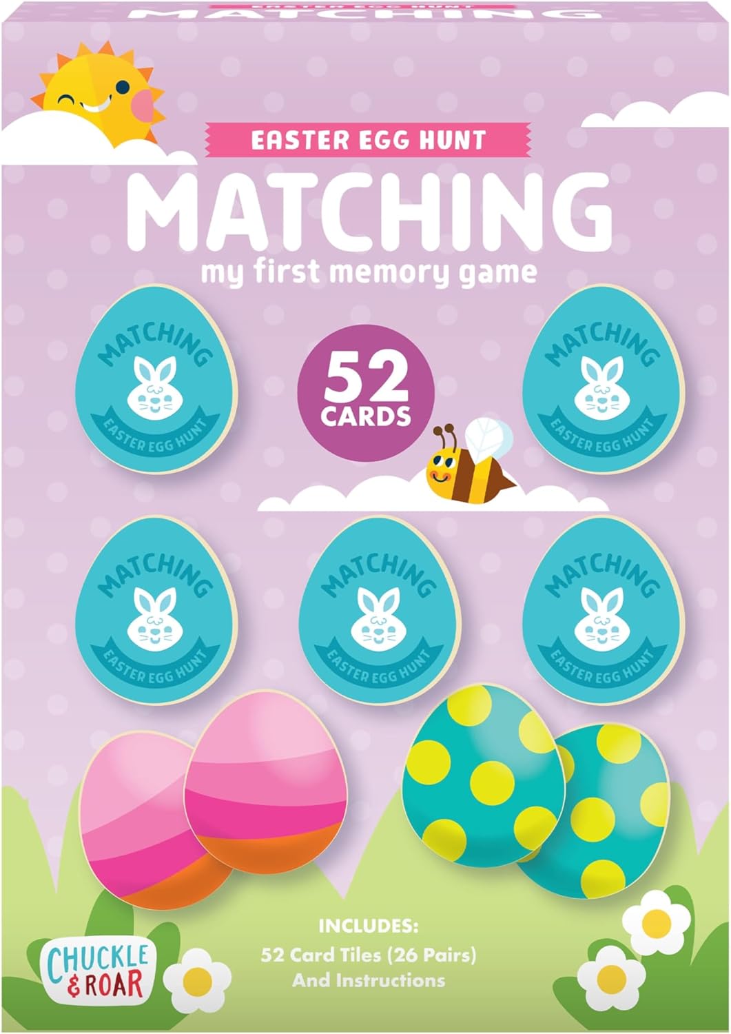 Chuckle & Roar - Easter Matching - Family Game Night Fun - Spring Themed Classic Game - Great for Preschool Learning - Easter Basket Gift - Ages 3 and Up