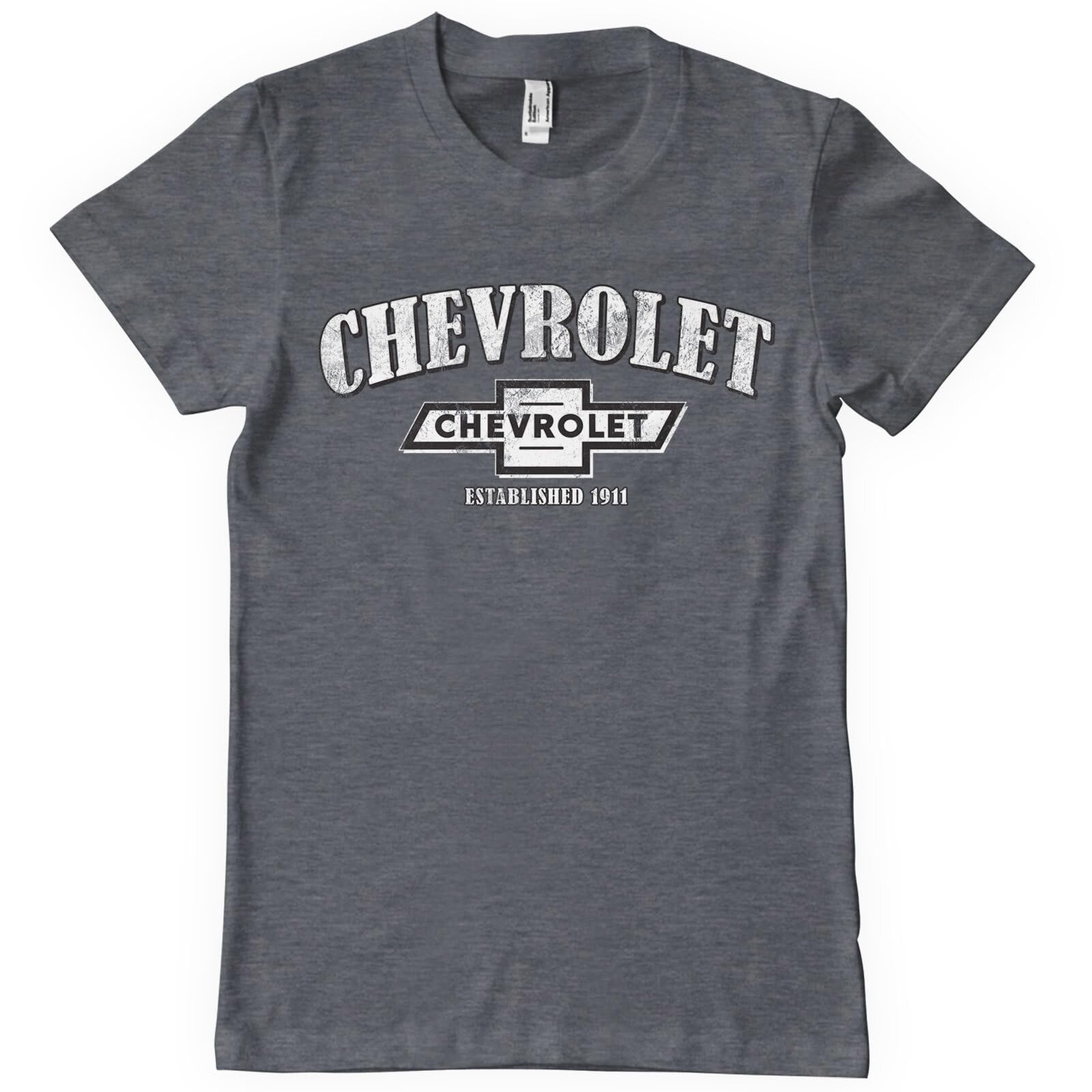 Chevrolet Officially Licensed Established 1911 Mens T-Shirt (Dark-Heather), Large