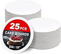 Vista 9 de Paquete de 40 tableros redondos para pasteles de 10 pulgadas, tableros de pastel blancos, base redonda de cartón de grado alimenticio para mostrar
