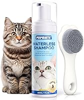 PUPMATE Waterless Cat Shampoo with Brush - Hypoallergenic No-Rinse Spray, Detangles Fur, Reduces Shedding & Odor for Kittens, Seniors & Sensitive Skin