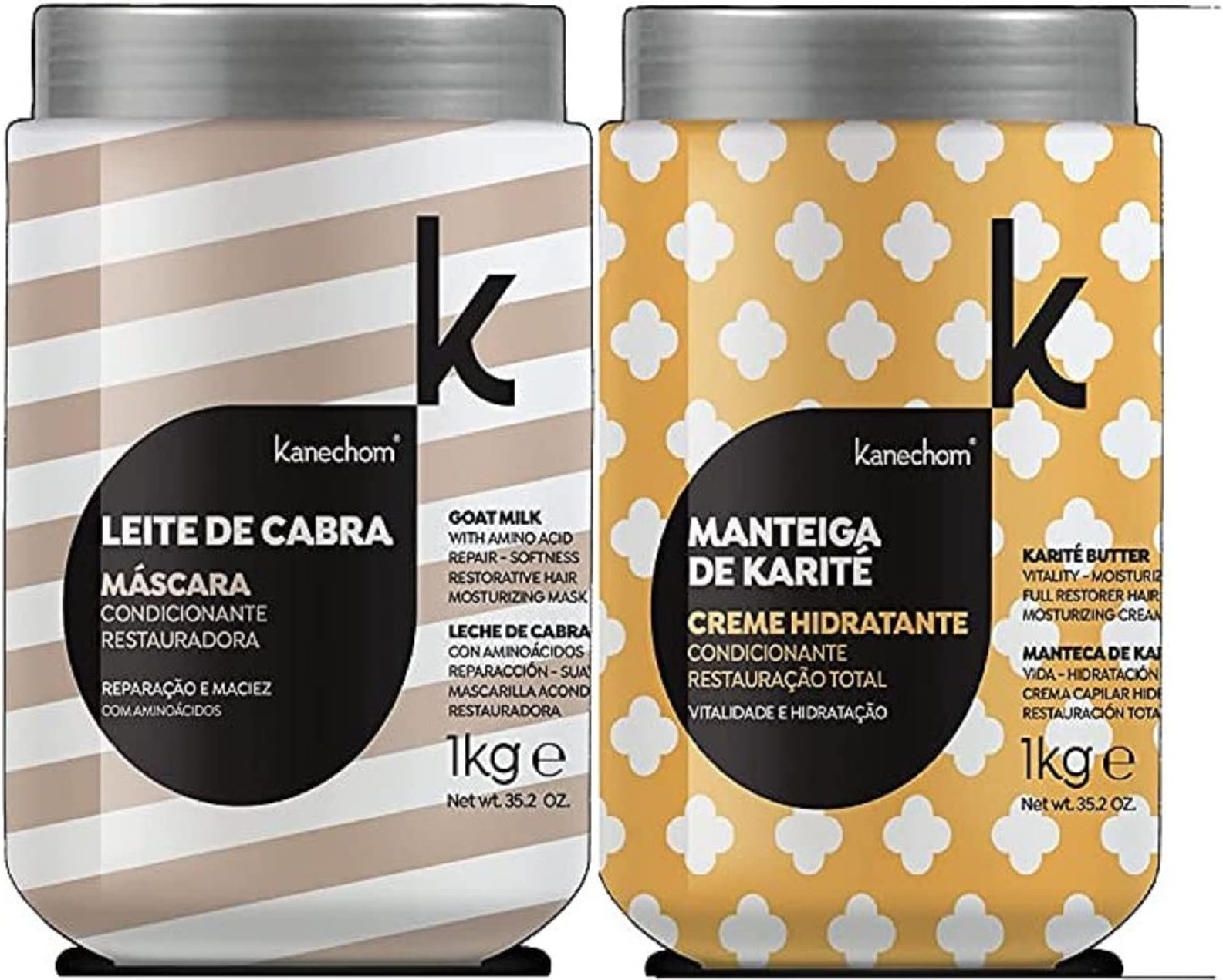 Linha Classics - Kit de Mascaras Condicionantes Restauradoras Leite de Cabra e Manteiga de Karite (2 x 1000 Gr) - (Goat Milk and Karite Butter Restoration Masks Set (2 x Net 35.27 Oz))