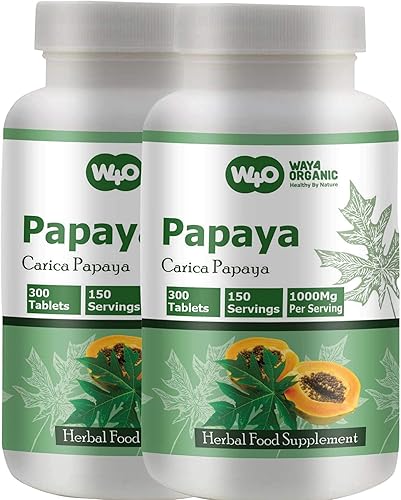 Miniatura 1 de Cápsulas de extracto de hoja de papaya (tabletas) - 300 píldoras, 150 porciones, 1000 mg, apoya la inmunidad plaquetaria y la digestión (paquete de