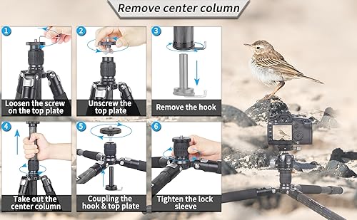 Miniatura 9 de Trípode de fibra de carbono INNOREL RT75C Super Profesional Monopod Soporte de soporte de soporte de baja gravedad Centro de gravedad 360 Cabezal de