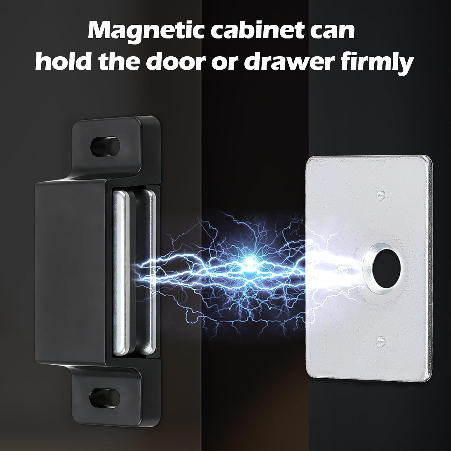 Moxweyeni 24 Pack Cabinet Magnets Magnetic Door Catch 15lb Single Zinc Cabinet Magnets Catch with Strong Magnetic for Kitchen Closures Cupboard Wardrobe Closet Drawer Latch Door Closer(Black)