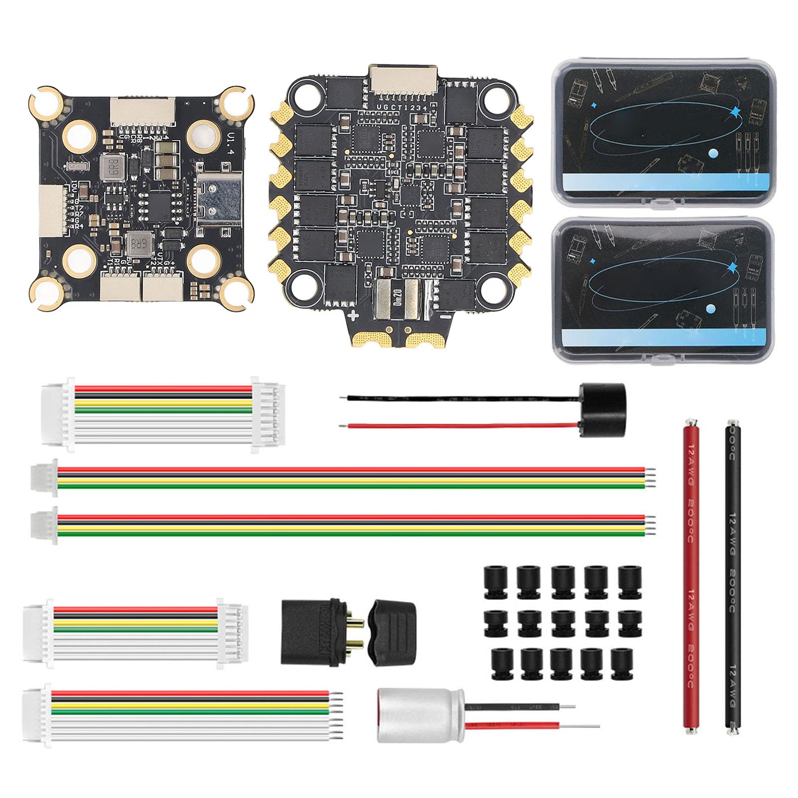 Marhynchus Płyta Kontrolera Lotu z płytką ESC STM32H743 MPU6000 8 Silników 70A 4 do 8S Lipo Typu C Czarna Skrzynka OSD dla Konstruktorów Dronów Wyścigowych FPV i Pilotów Freestyle