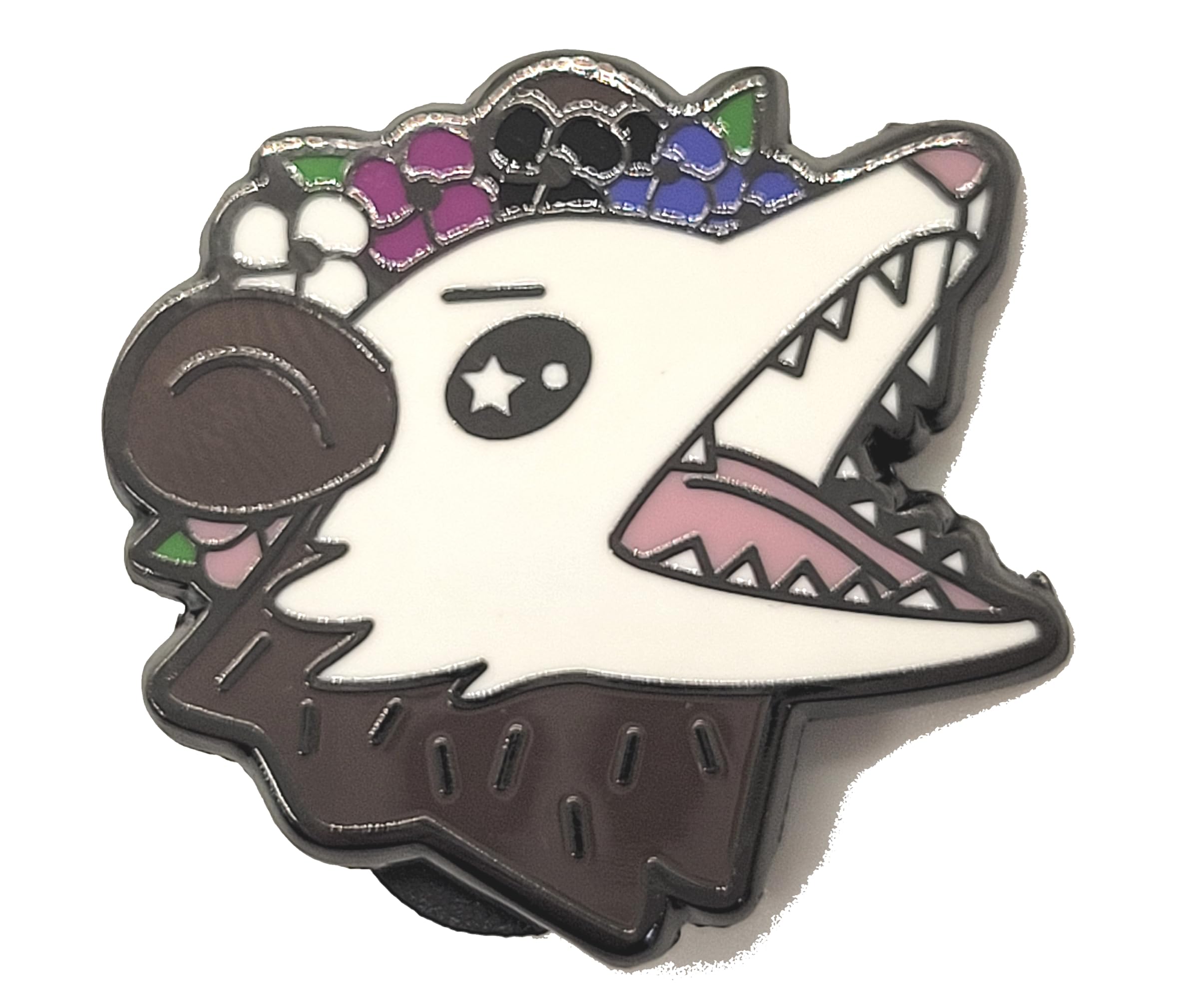 Genderfluid Pride Possum Enamel Pin | Trash Opossum in Flower Crown Screams Gender is Garbage | Subtle LGBTQ Pin