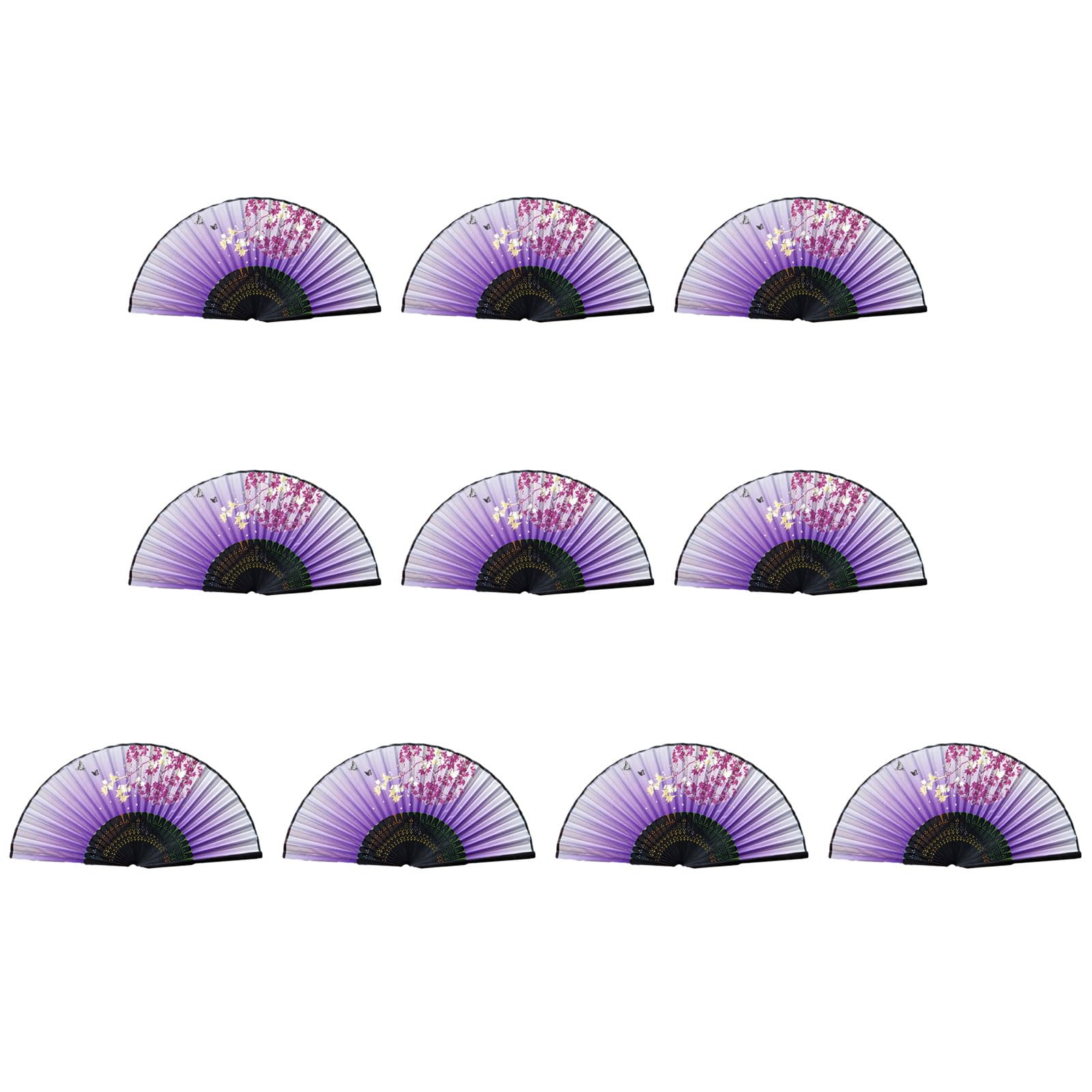 Tsophreniq Of 10 Bamboo Folding Fans Traditional Chinese Handheld Fan with Elegant Carvings for Cooling and Decoration Bamboo Fan