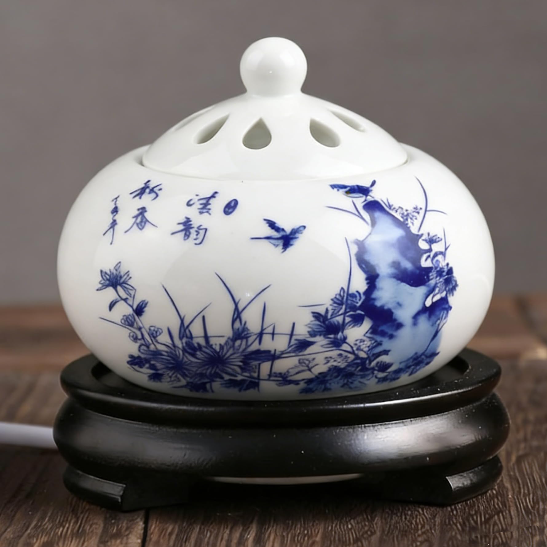 Electric Resin Burner with Timer, Ceramic Electric Incense Burner, Burner Censer 110V for Home Porch, Patio, Garden, Office, Yoga, Living Room,