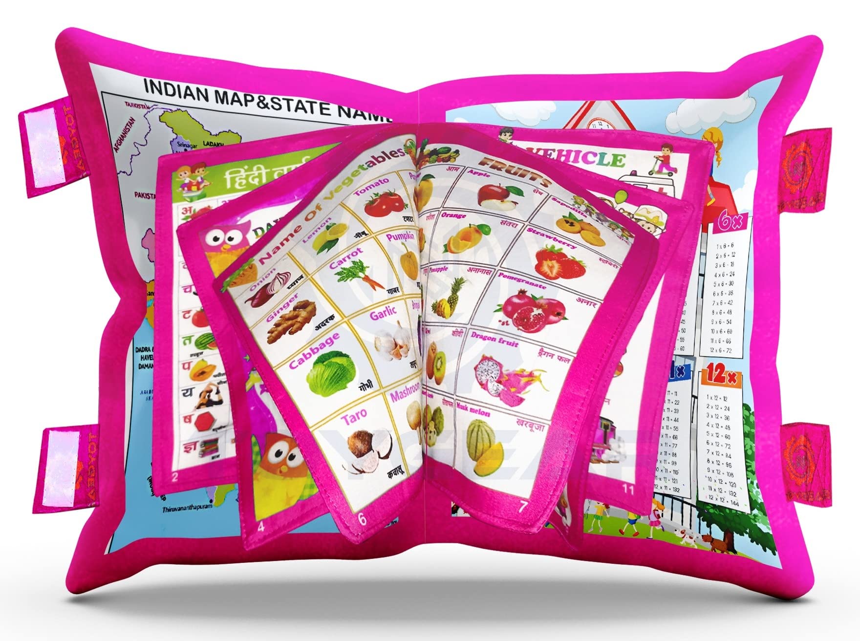 Nizomi Educational Preschool Toys 100% Cotton Pillow Book For Kids, Sleeping Washable Girls Edition in Numeric, Alphabet, Shape And Color, Vehicle, Fruits Learning With Fun Purpose Toddler Toys (Pink) (B0DFQMKN66) Amazon Price History, Amazon Price Tracker