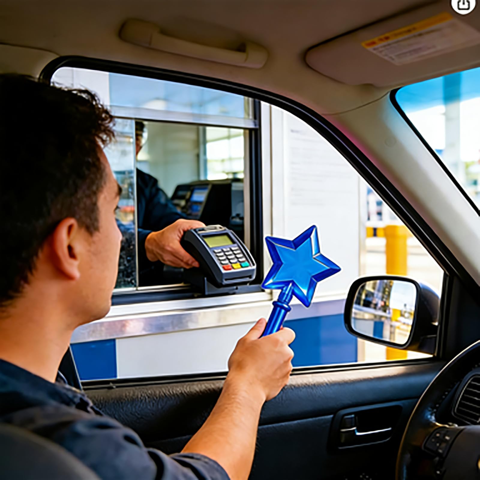 3D Printed Credit Card Wand Tap to Pay,Magic Fairy Pay Wand,Suitable Scenarios for Card Payment, Easy Checkout (Blue) - 5