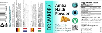 DR WAKDE's Amba haldi Powder (Mango-Ginger | Curcuma Amada) - 1Kg (2.2lb) | Pure, Raw & Dried Powder | Ayurvedic Herb | Vegan |