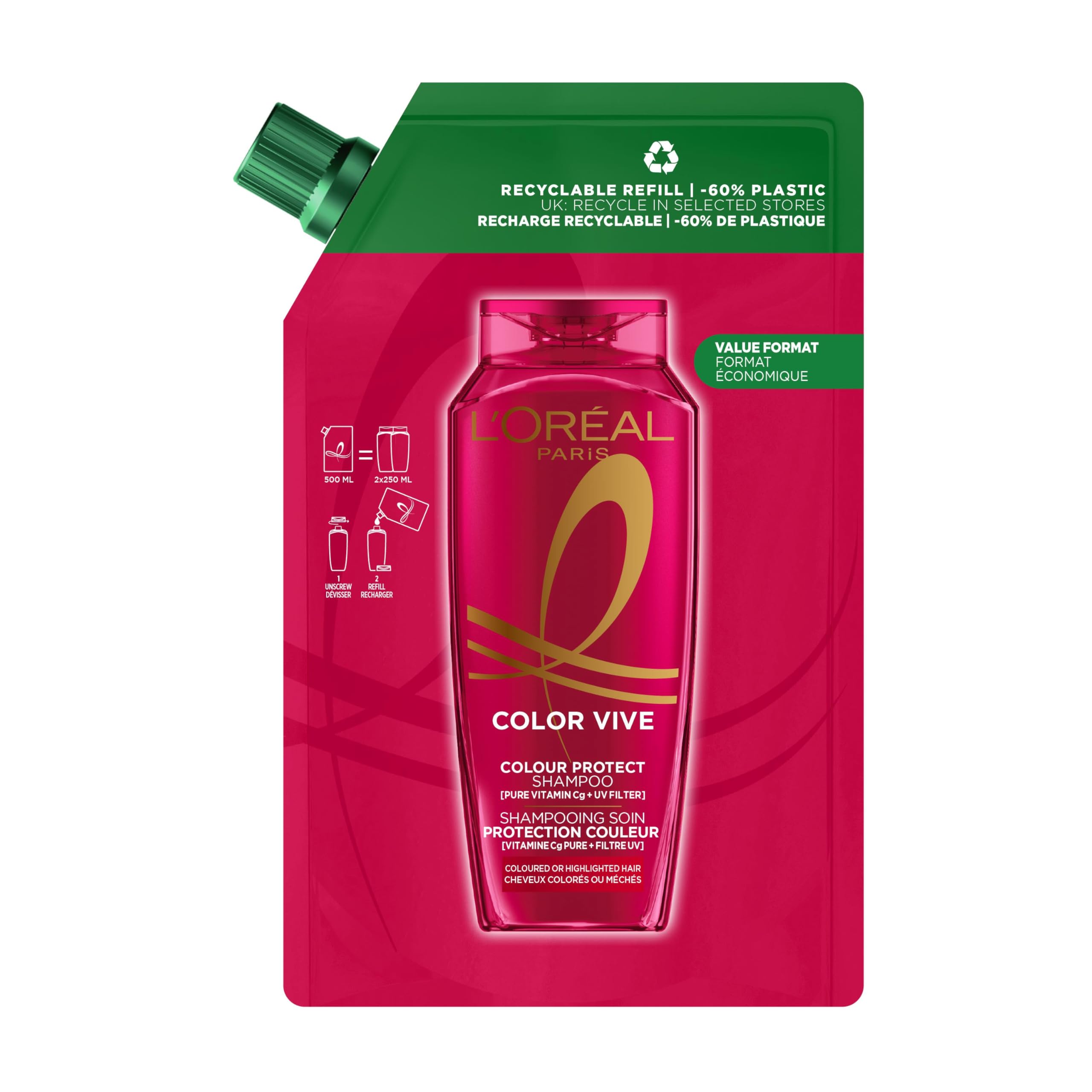 Shampoo L'Oreal Make Up ELVIVE 500 ml Refill New AE