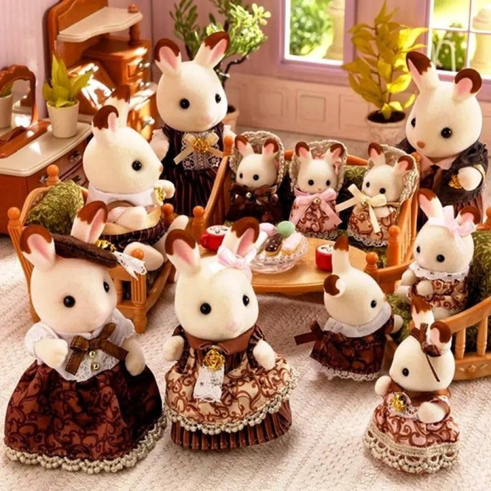 EPOCH Sylvanian Families - Juego de Aniversario Familiar de Conejo con Orejas de Chocolate