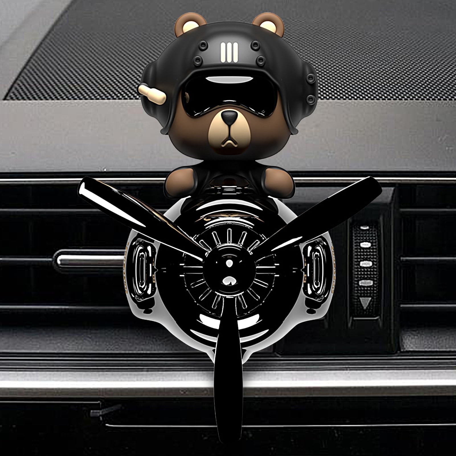 Clip de ventilación difusor de coche, ambientador giratorio de oso, 12/8/8 pulgadas, perfume de vehículos con cabeza agitada, decoración divertida de vehículo para accesorios de viaje y uso diario