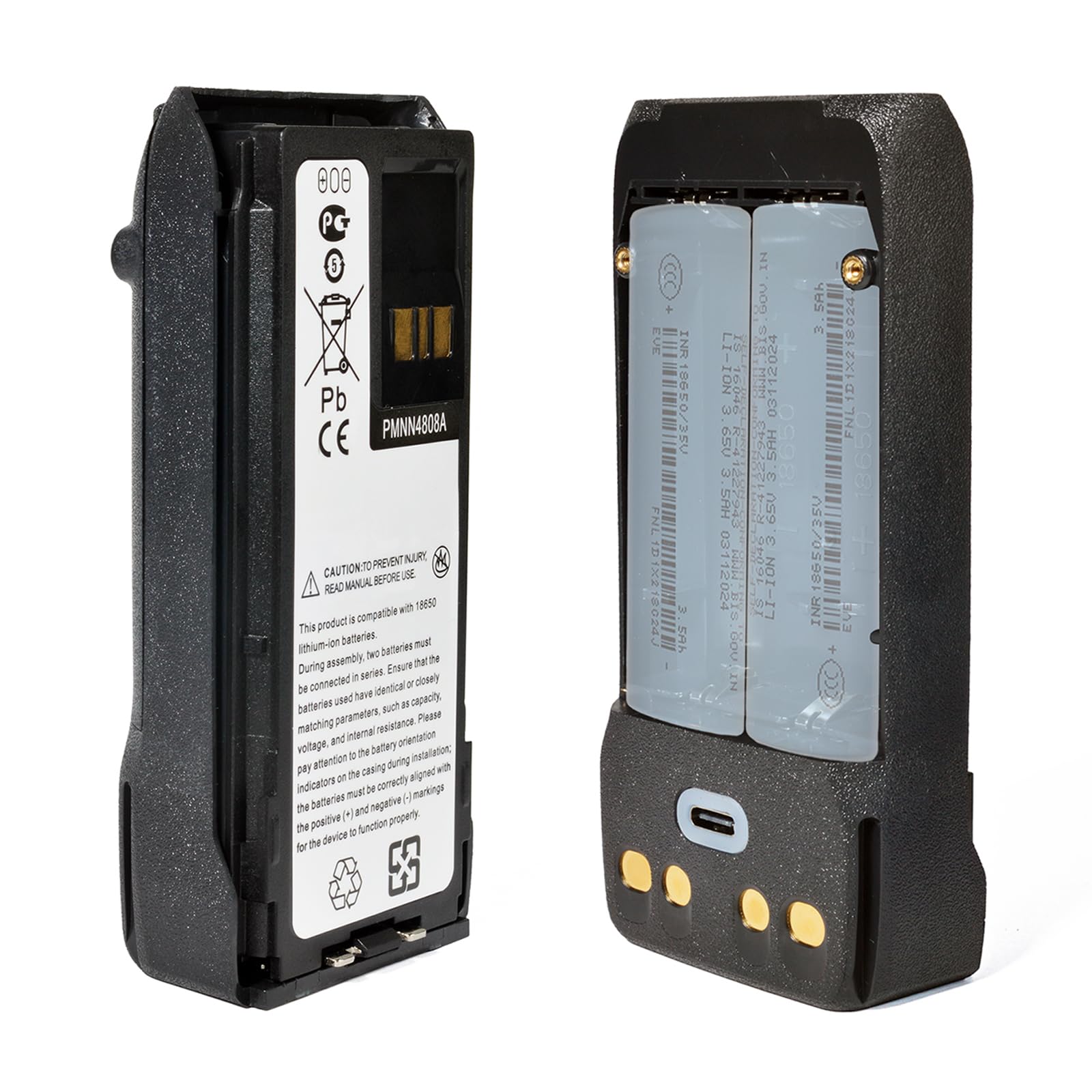 Batteria Ricaricabile PMNN4808A per Motorola R7 R7A, 18650 Piatte Nero