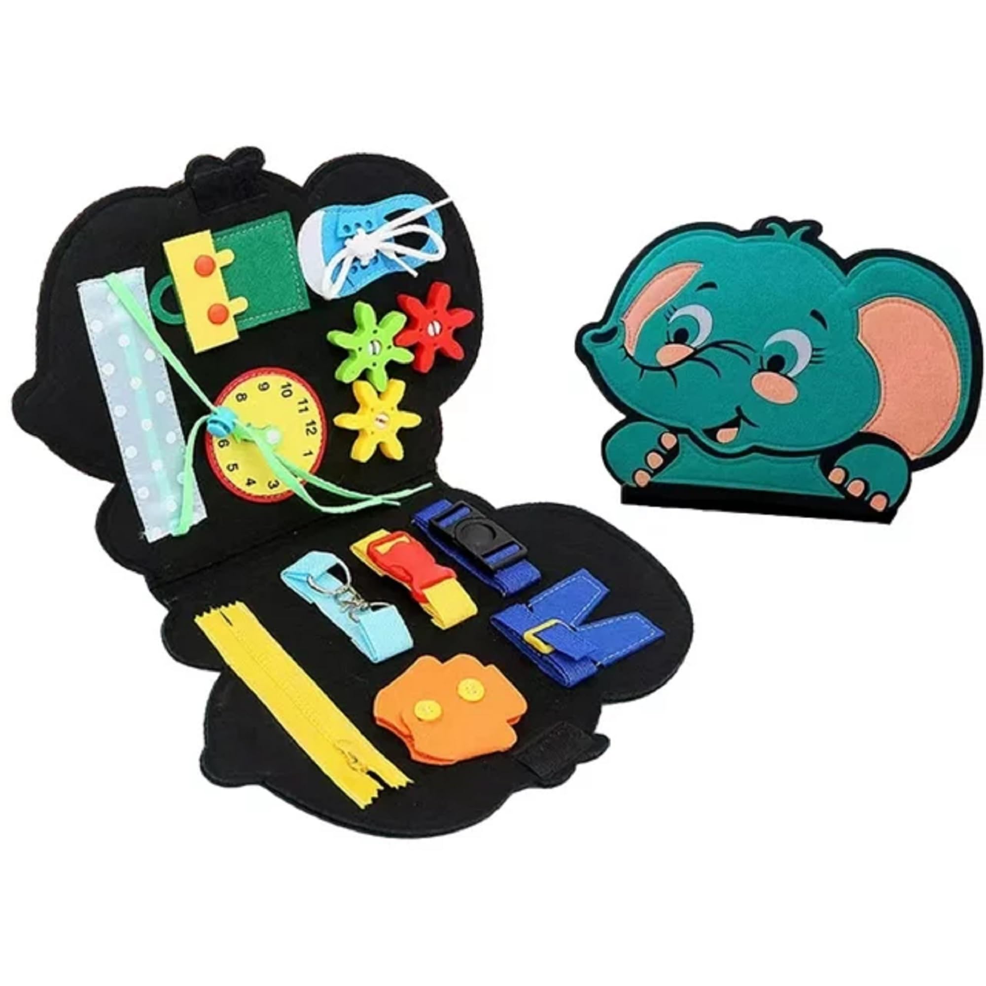 AUGEN Busy Board, Busy Board for Toddlers, Sensory Board, Montessori Activity Board, Fidget Board Educational Toy - for Preschool Gift, Learning Travel Toy (Elephant) (B0CXY42K9K) Amazon Price History, Amazon Price Tracker