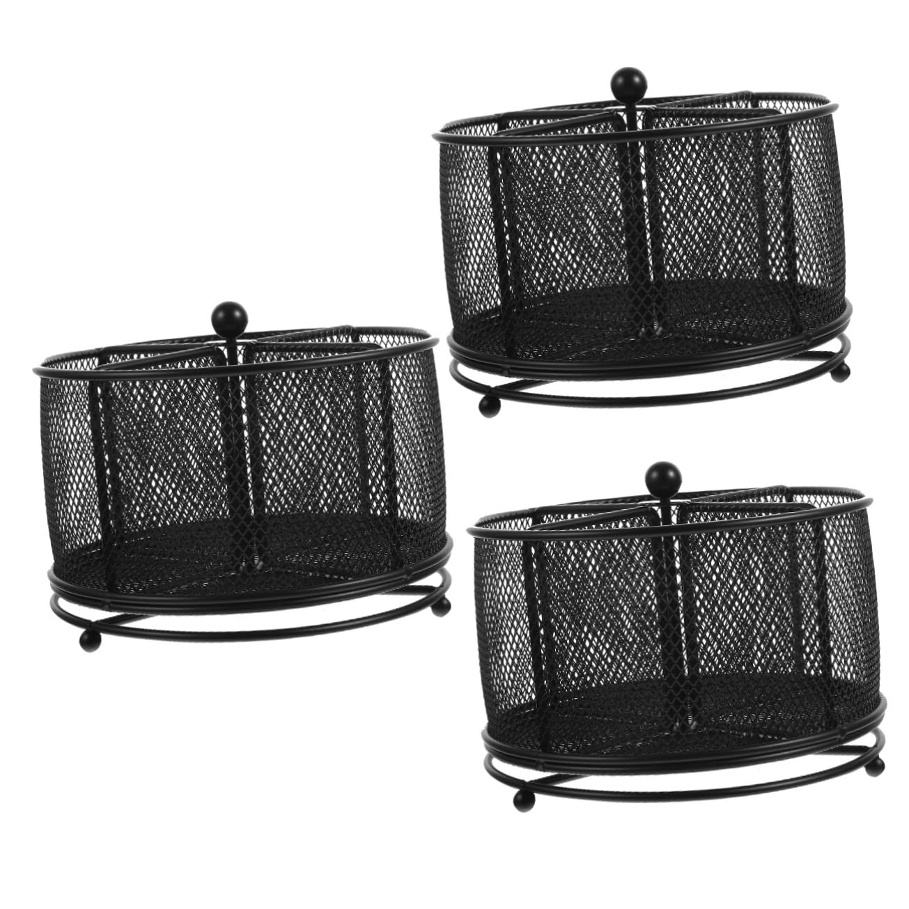 ULTECHNOVO 3pièces Porte-ustensiles De Cuisine Rotatif à Compartiments Organisateur De Couverts pour Rangement Pratique Et Élégant Ustensiles De Cuisine