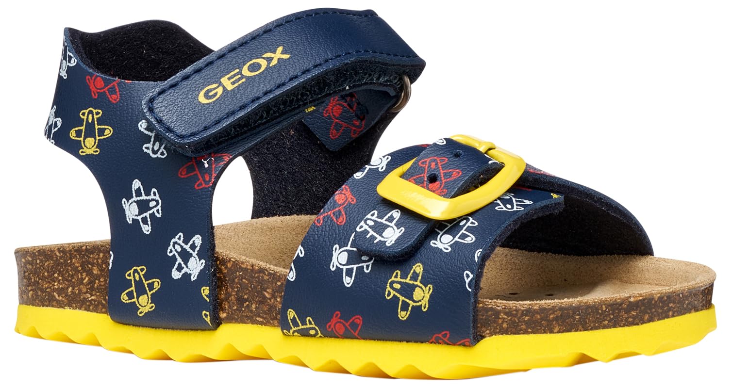 Geox B Sandal Chalki Boy, Navy Yellow, 8.5 UK Child