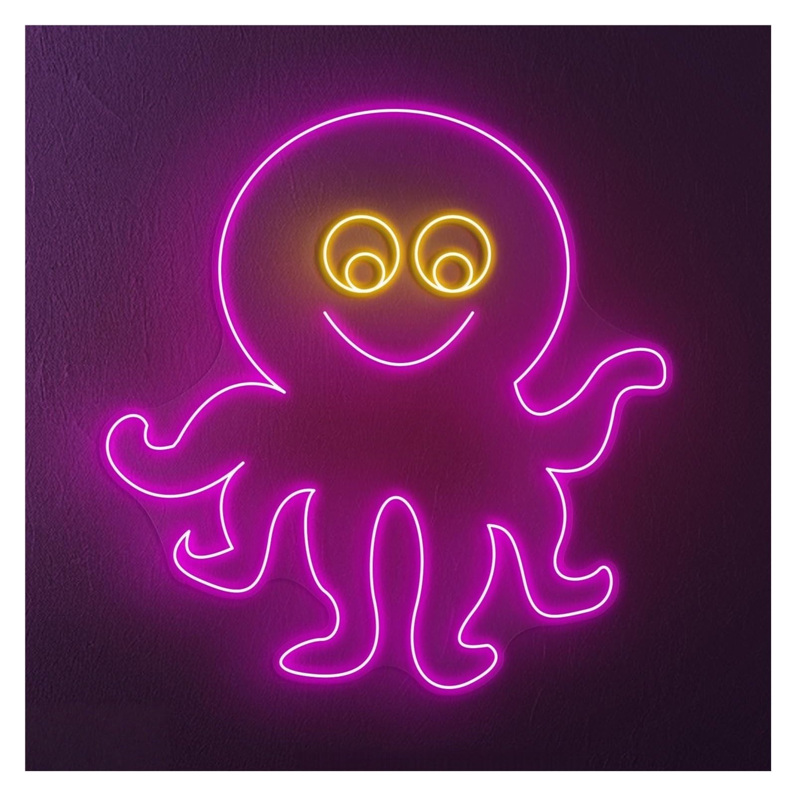 RONGCH Hanging Art Neon Signs Cute Octopus Neon Sign, Suitable for Restaurant Wall Decor with Brightness Adjustable 43cm(C)