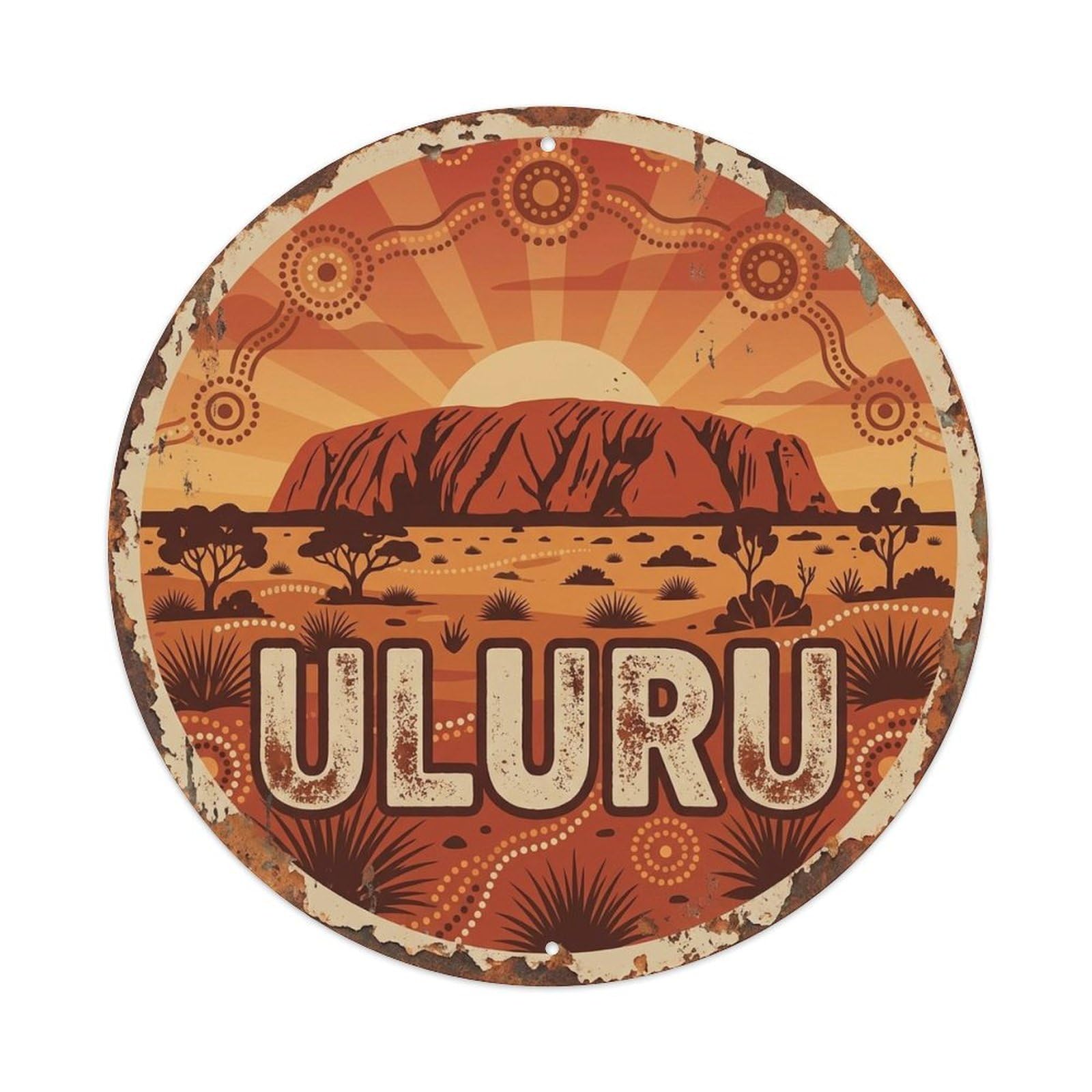 Olyhtr 8X8inch Classic Style Australia Travel Vintage Uluru City Coast Outback Metal Tin Sign