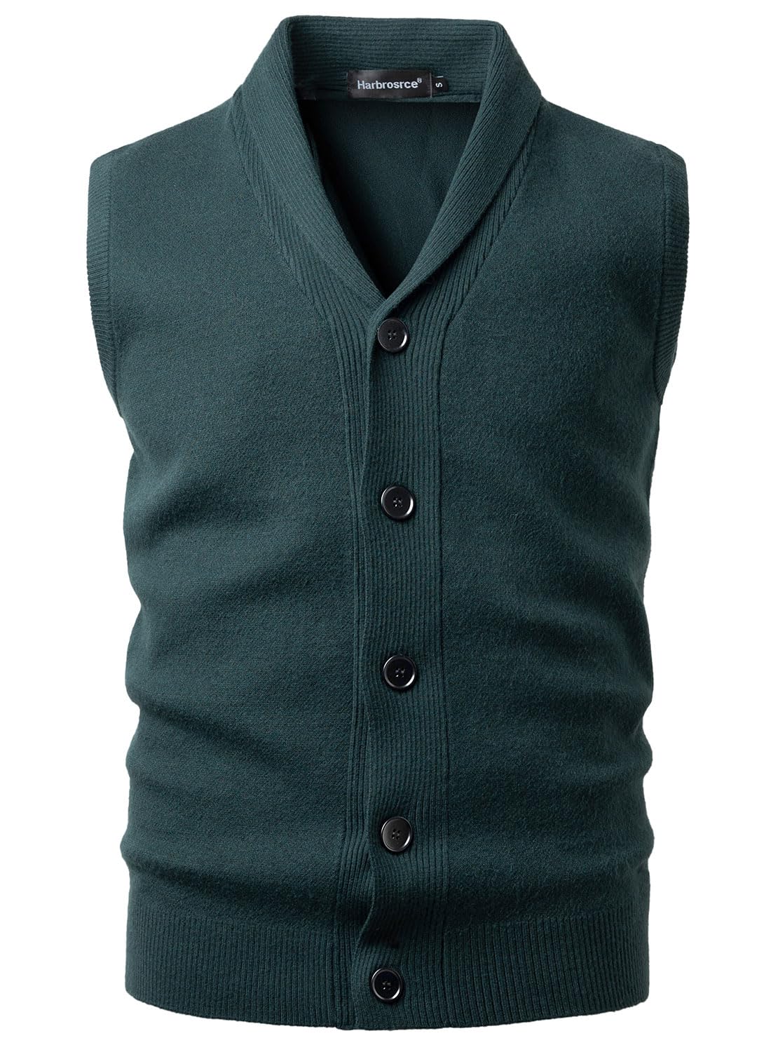 Gilet da Uomo Collo a Scialle Maglione Classico Maglia Cardigan Senza Maniche Maglieria con Bottone
