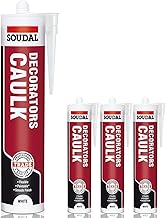 Soudal Decorators Caulk white, Premium Acrylic Silcone Adhesive Sealant Crack Polly Filler 3 Pack