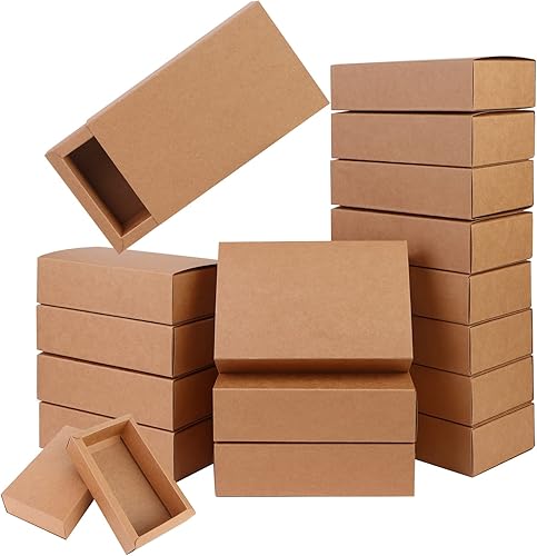 26 cajas rectangulares de papel kraft con cajones pequeños, cajas de cartón para regalo, cajas de embalaje para regalos de fiesta, dulces y disponible en Yaxa Colombia