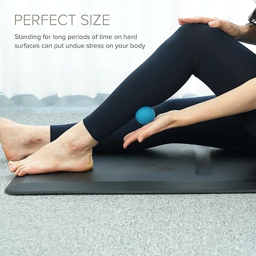 Miniatura 7 de POUT F1 Tapete antifatiga para escritorio de pie con bola de masaje rodante, para oficina, cocina, garaje y lavandería, 20 x 39 pulgadas, tamaño 3/4