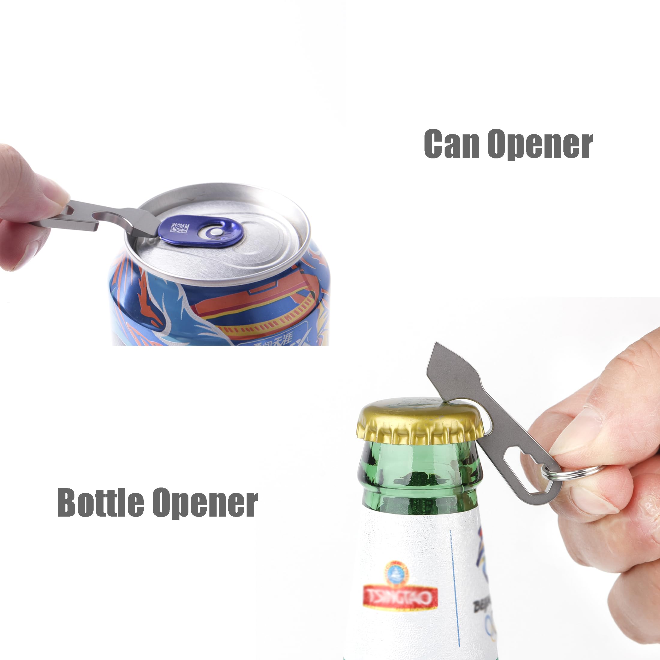 Hamans Pry Bar Multitool Mini 4.2g Titanium Pocket Small Prybar Bottle Opener Wrench, Gray - Image 4