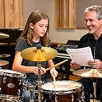 Vista 7 de Foraineam 2 piezas de platillo de 8 pulgadas Splash Drums Clásicos Platillos Platillos Instrumento de Percusión Golden Practice Drum Platillo