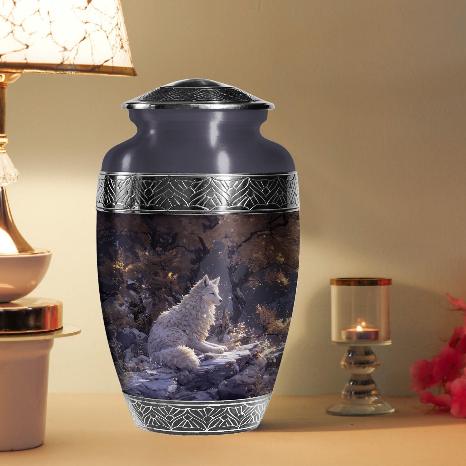 Wolf Urn-Large Urns for Human Ashes Adult- Cremation Urns Adult - Cremation Urns for Adult Ashes Men - Funeral Cremation Urns for Ashes - Funeral Urns for Adult Ashes Women, #1 (Large Size)