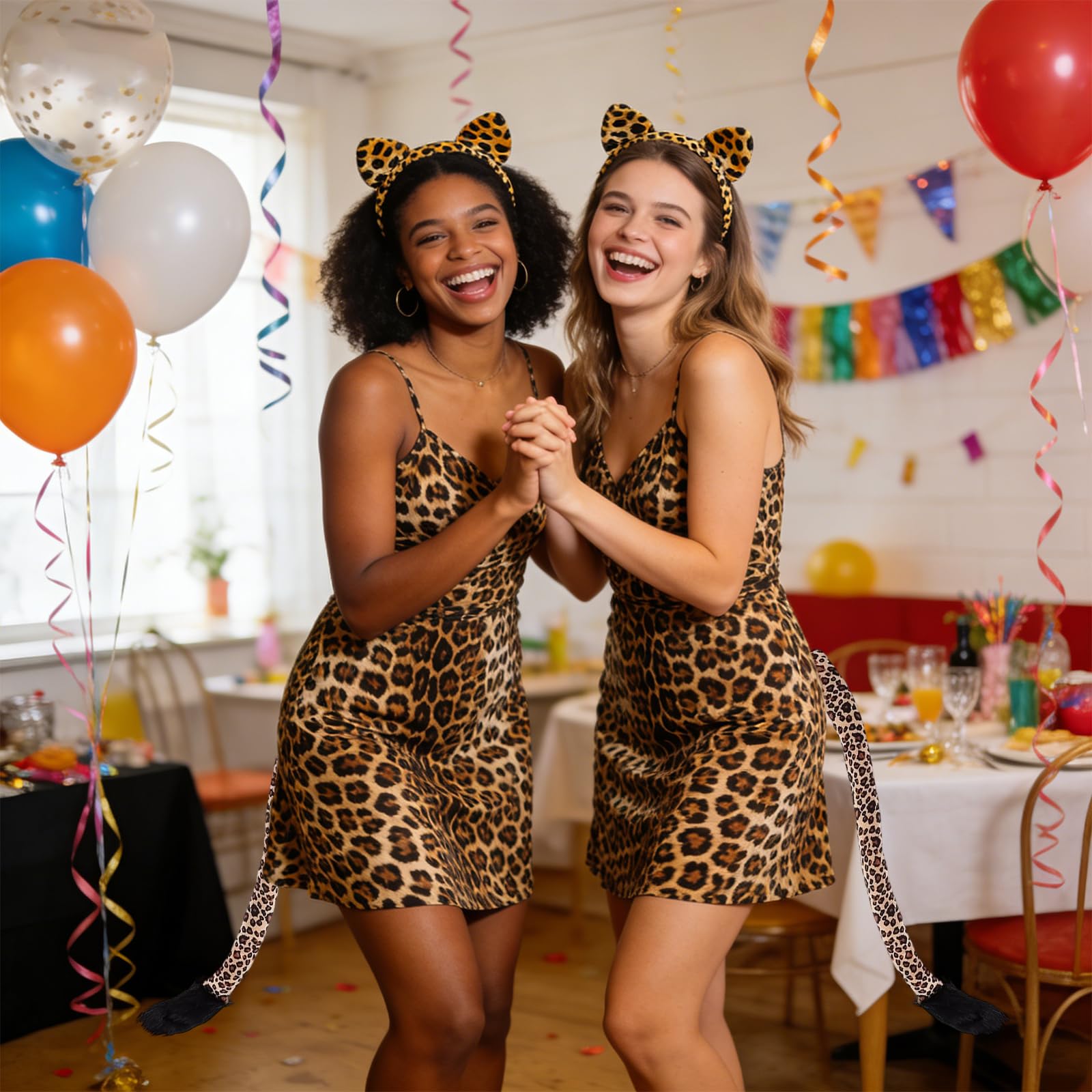 Queue de Léopard, Déguisement Animalier, Accessoire Cosplay pour Fête à Thème Jungle, Halloween, Performance Scénique, pour Adultes