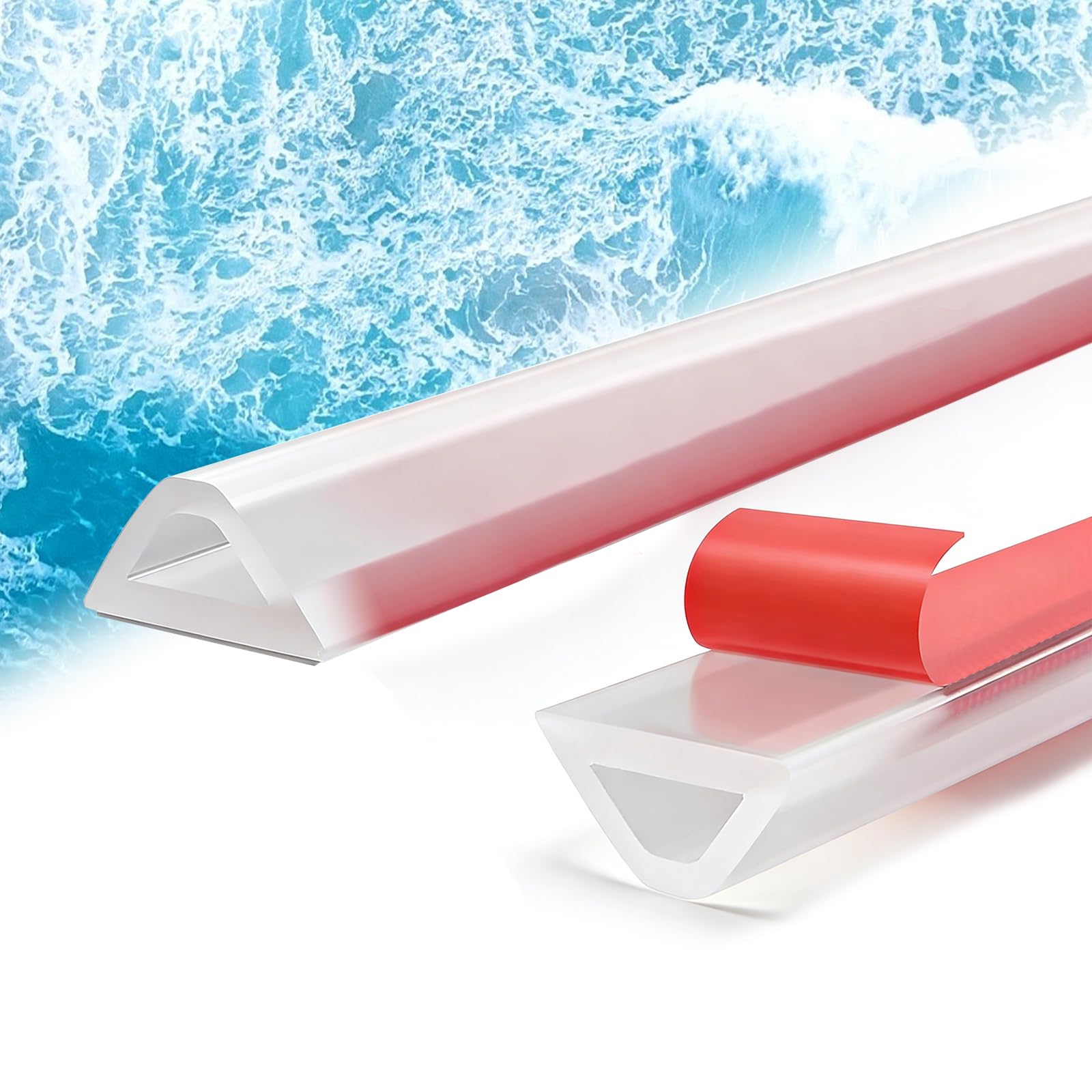 XLTBOMS 400cm Wet Room Floor Barrier Transparent, Water Barrier Strip