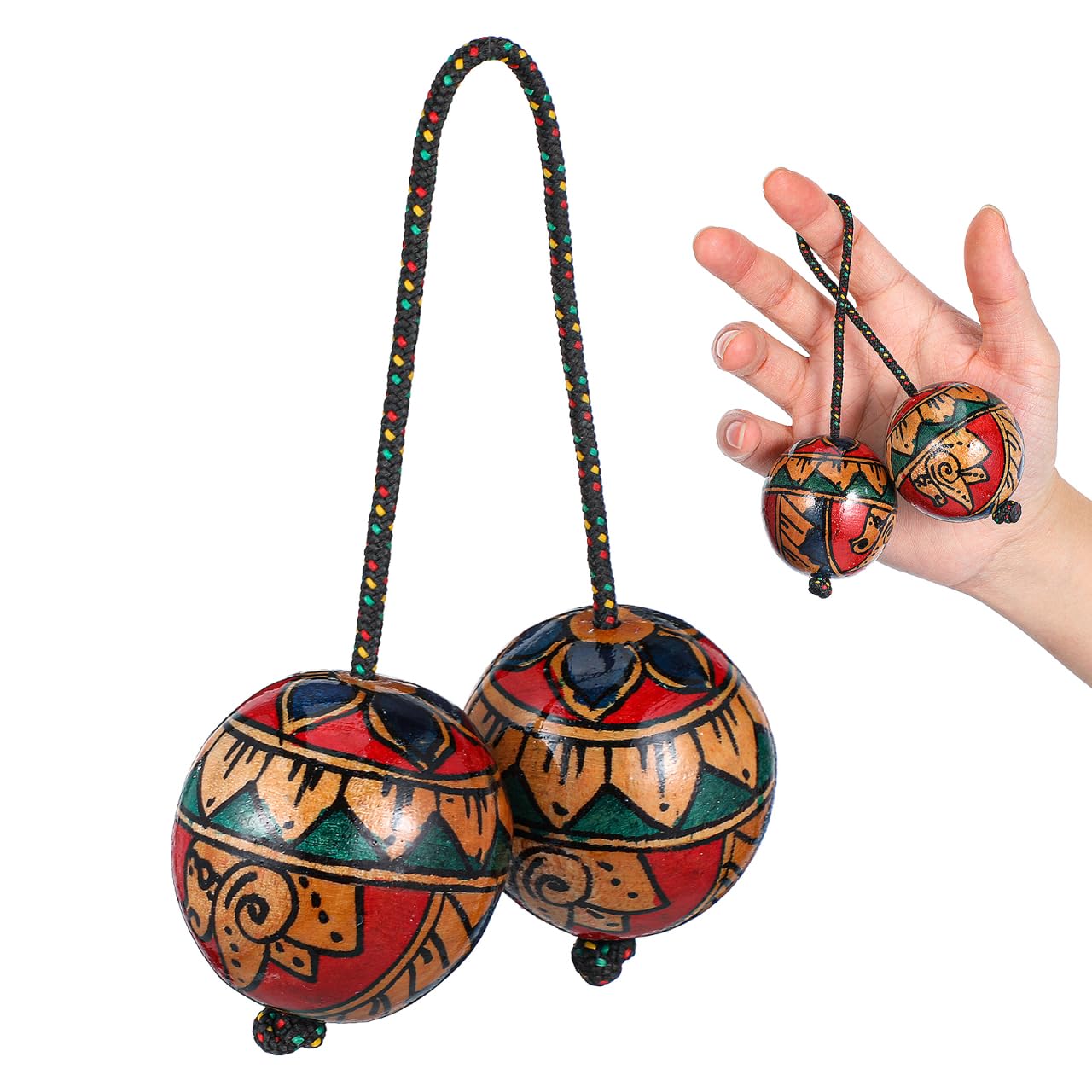Milisten Asalato Handshaker aus Holz, Rhythmische Kugel, Kashaka, für individuelle und kollektive Aufführungen, Percussion-Instrument für Amateure und Anfänger