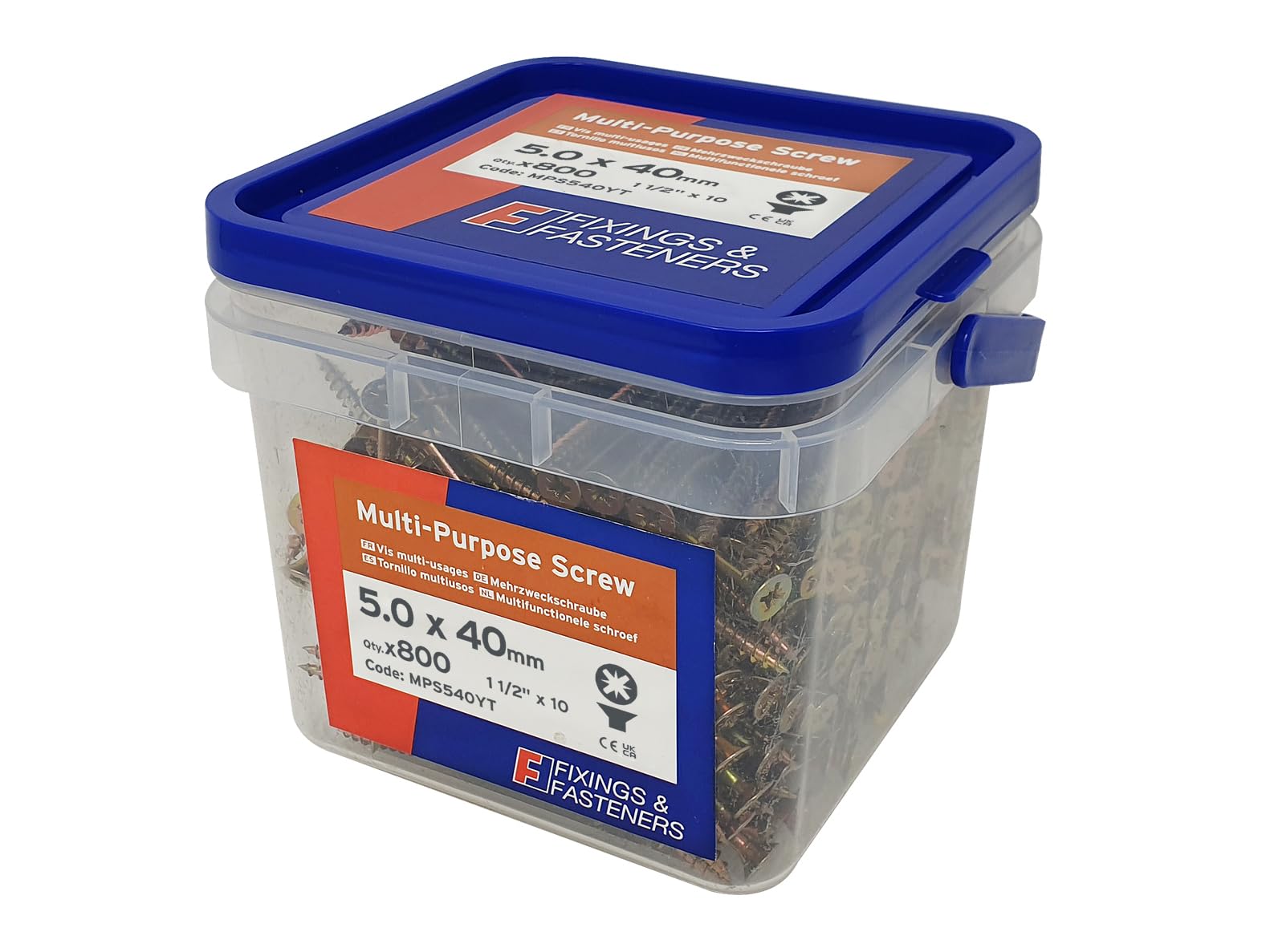 ForgeFix MultiPurpose Pozi Compatible Screw CSK ST ZYP 5.0x40mm Tub800